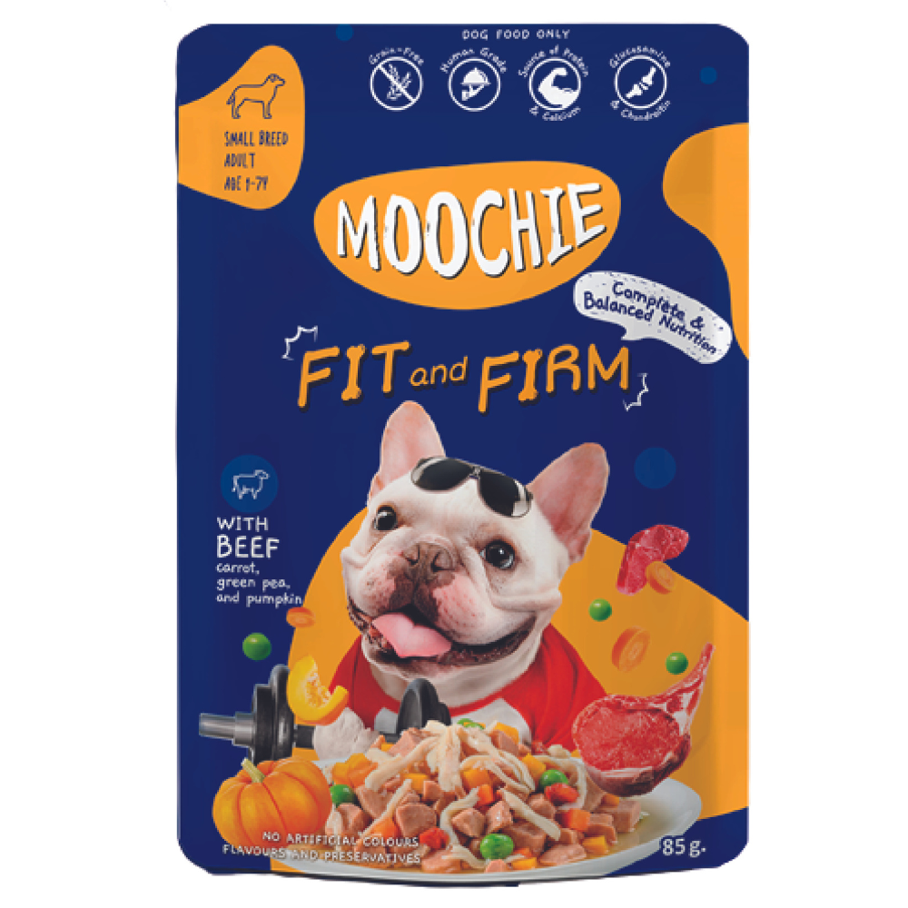 MOOCHIE SOBRE PERRO CARNE 85GRS FIT AND FIRM