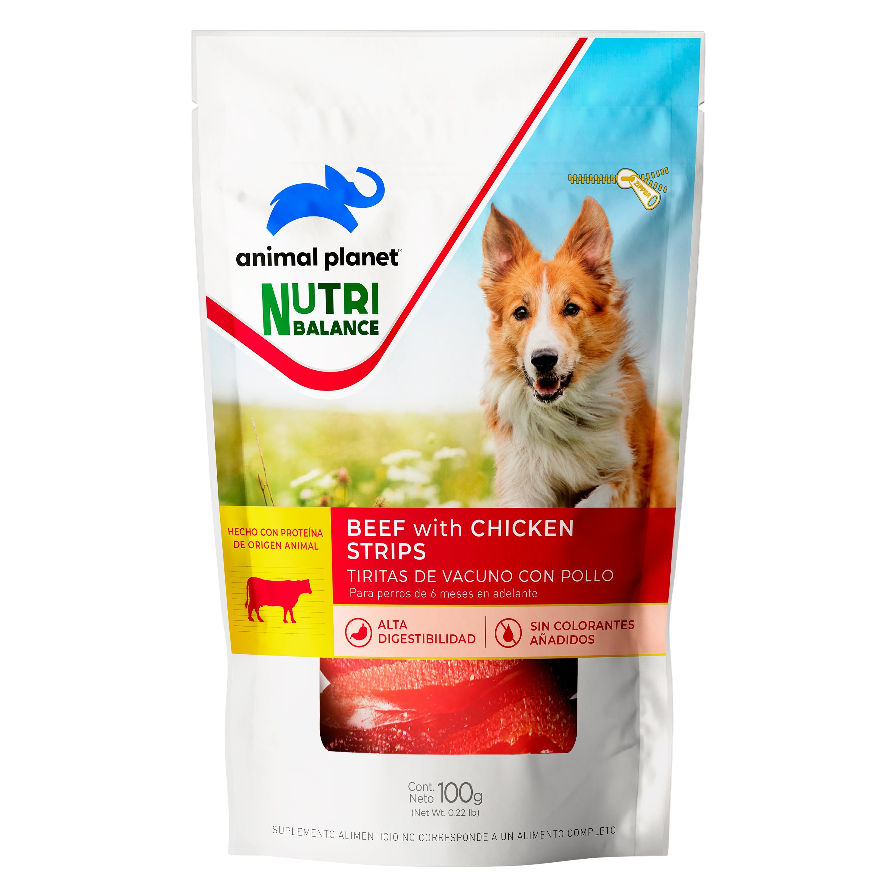 SNACK ANIMAL PLANET DOG TIRITAS DE VACUNO 100G
