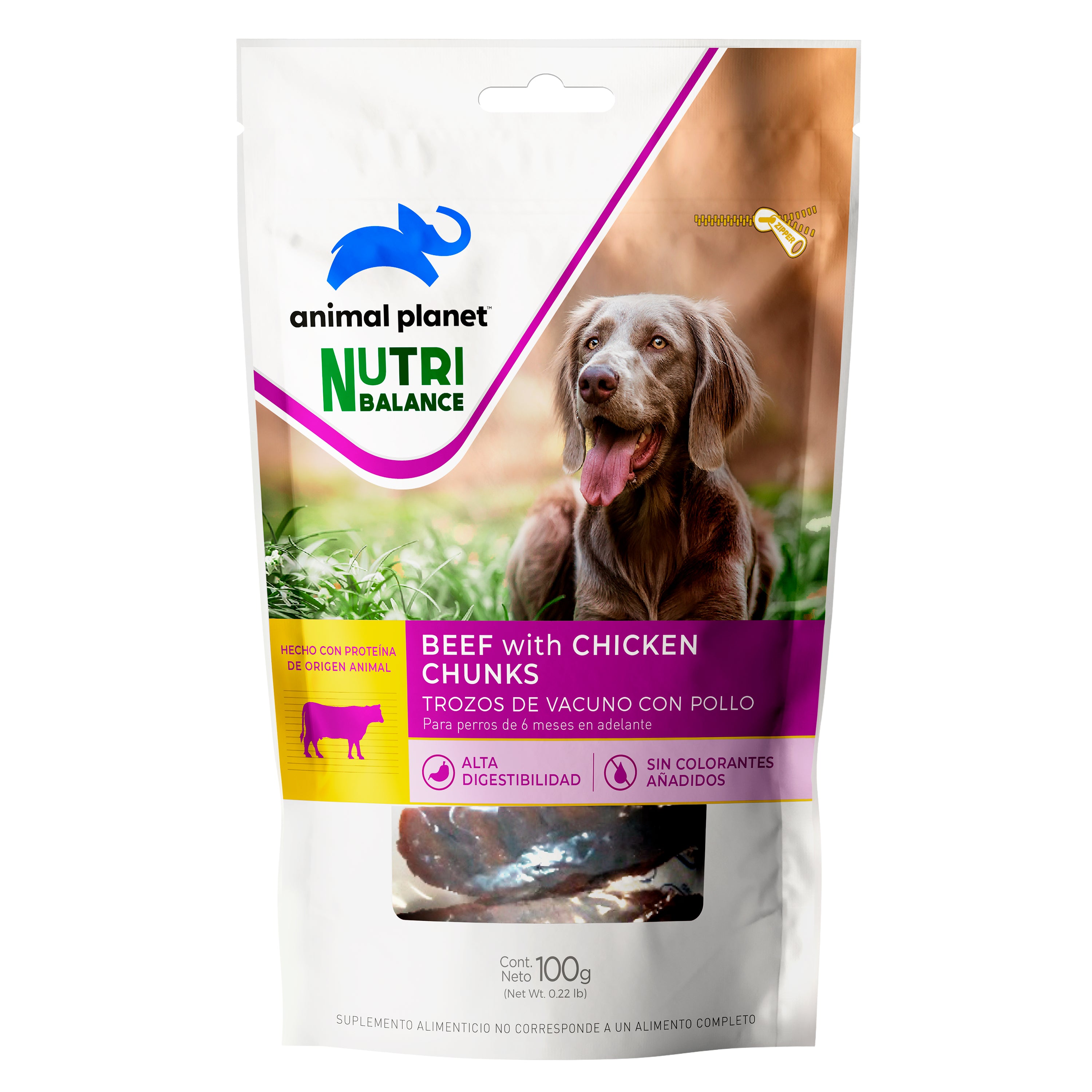 SNACK ANIMAL PLANET DOG TROZOS DE VACUNO 100GR