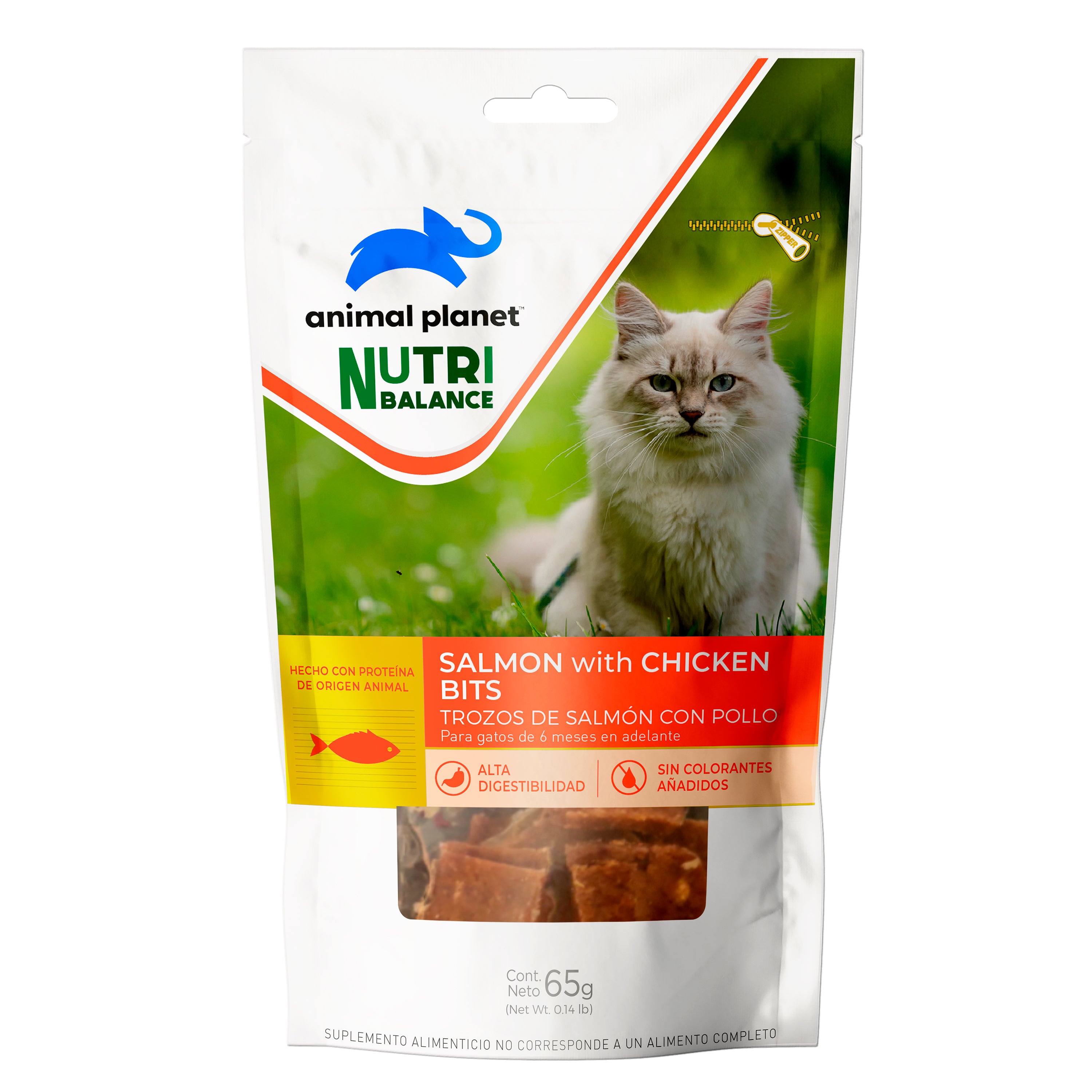 SNACK ANIMAL PLANET GATO TROZOS DE SALMON 65GR