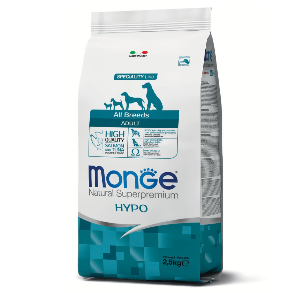 MONGE ALL BREEDS ADULT HYPO SALMON-TUNA 2.5KG
