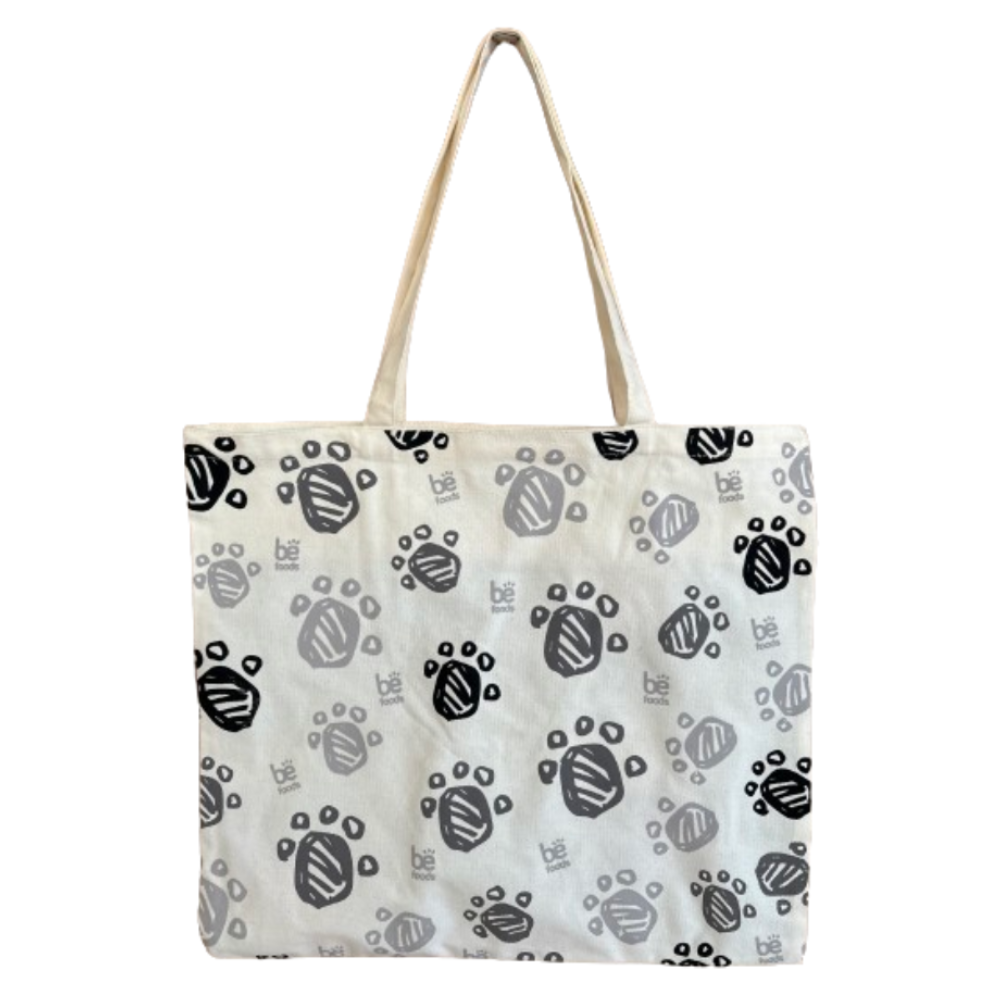 BOLSA TELA ALGODÓN GRANDE COLOR BEIGE PATITA M5894
