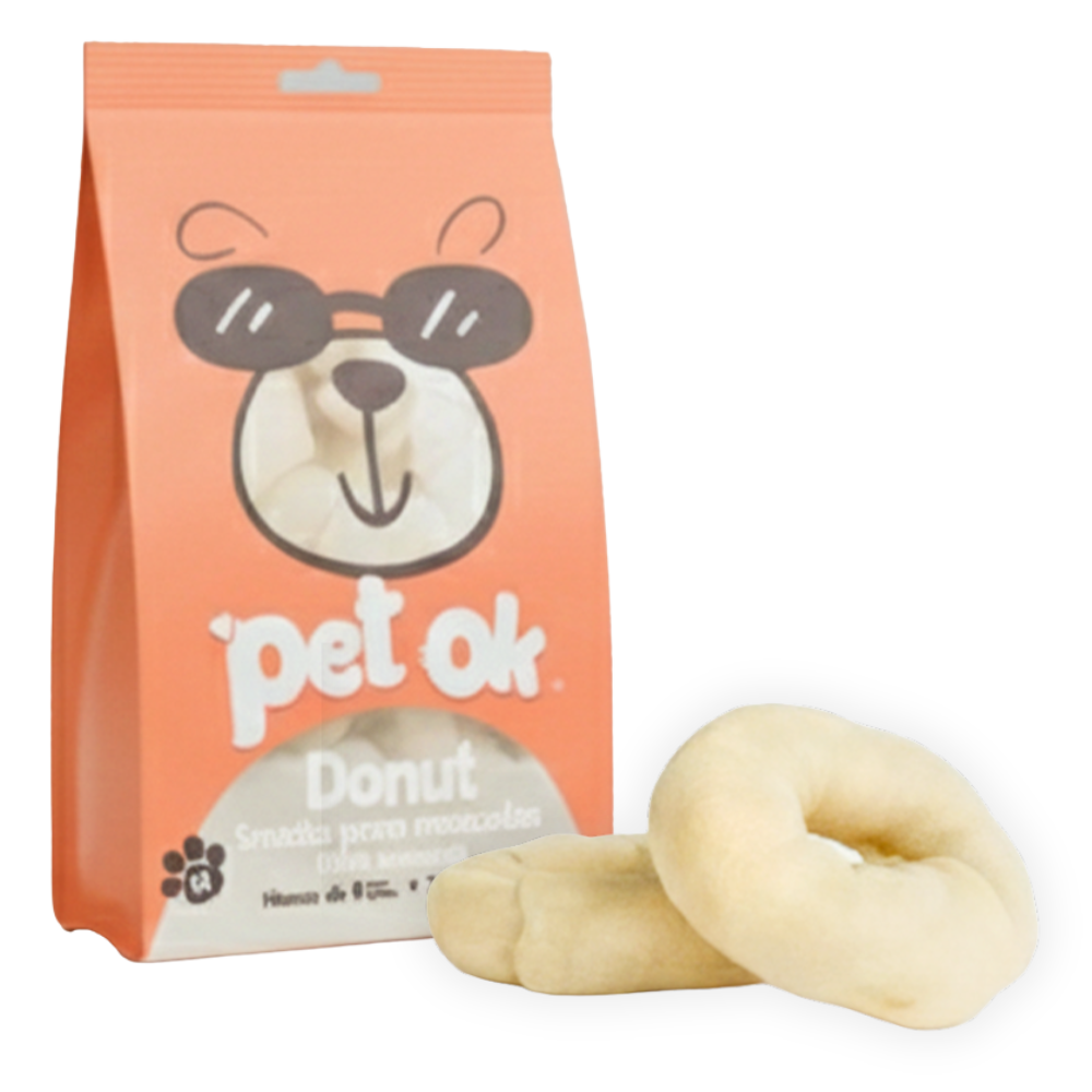 HUESO PET OK BLANCO DONUT 9CM X 2 UNIDADES