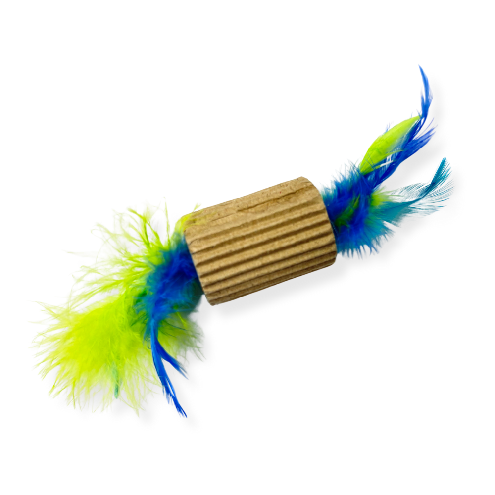 JUGUETE GATO PLUMAS AZUL 20*4CM (M8347)