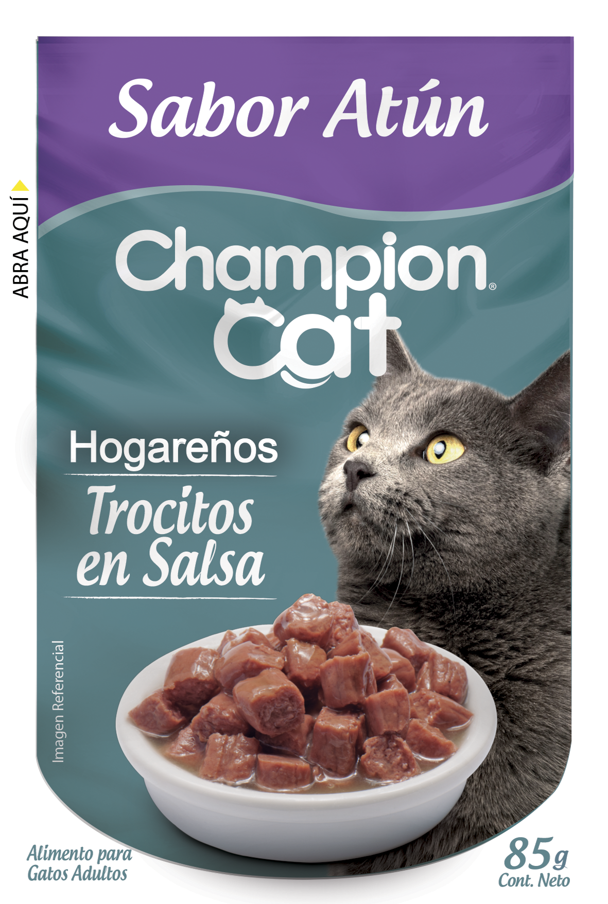 CHAMPION CAT SOBRE ATÚN HOGAREÑO 85GR