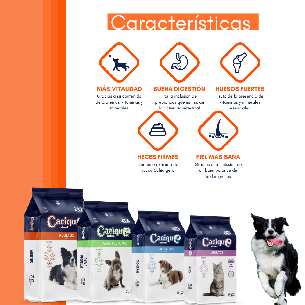 CACIQUE ALIMENTO PARA PERRO CACHORRO 17KG