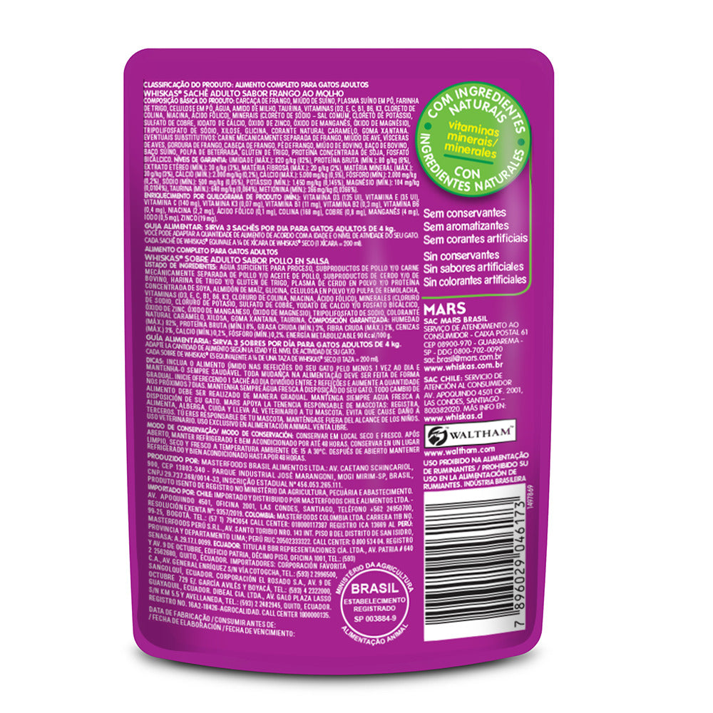 WHISKAS SOBRE POLLO EN SALSA 85GR