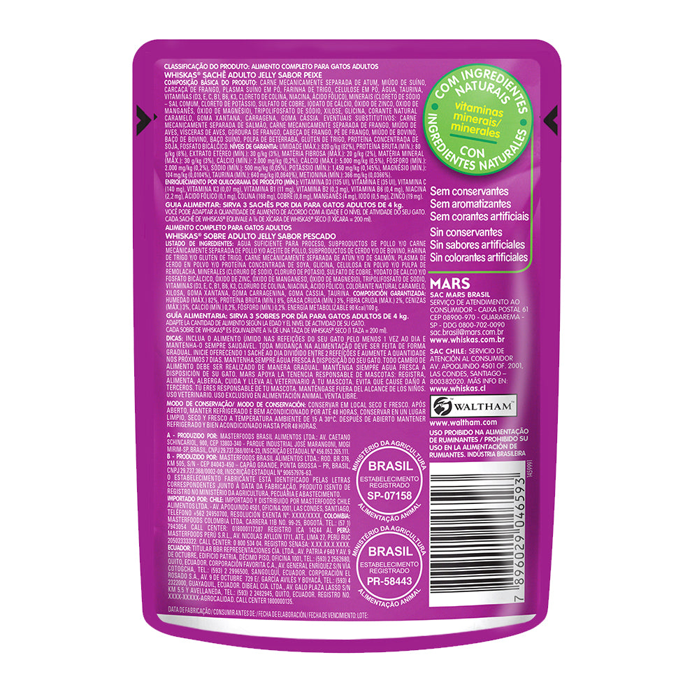 WHISKAS SOBRE JELLY PESCADO 85GR PEIXE