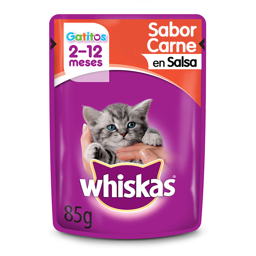WHISKAS SOBRE GATITOS CARNE 85GRS