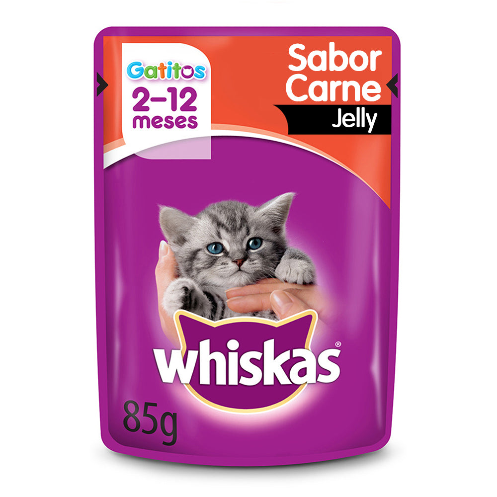 WHISKAS SOBRE GATITO CARNE JELLY 85GR
