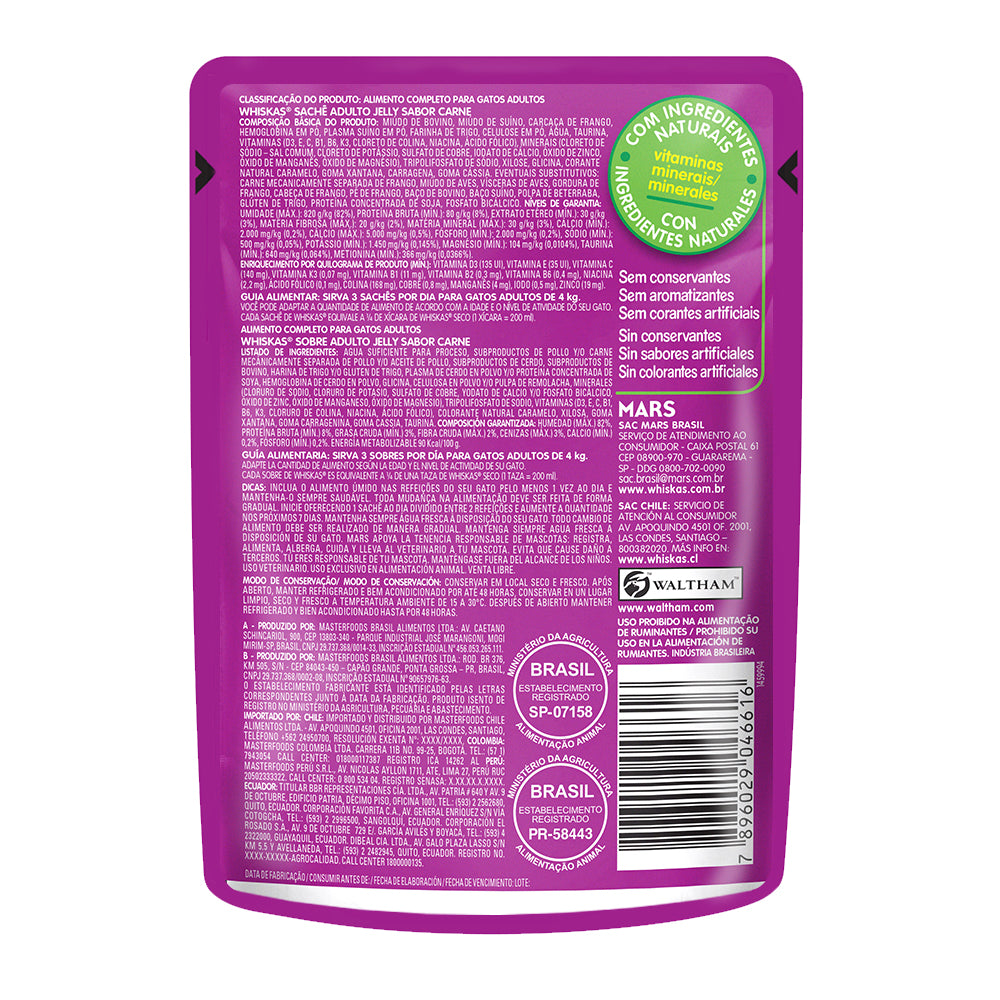 WHISKAS SOBRE GATITO CARNE JELLY 85GR