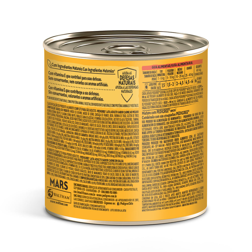 LATA PEDIGREE ADULTO V/P PATE CARNE 280GR