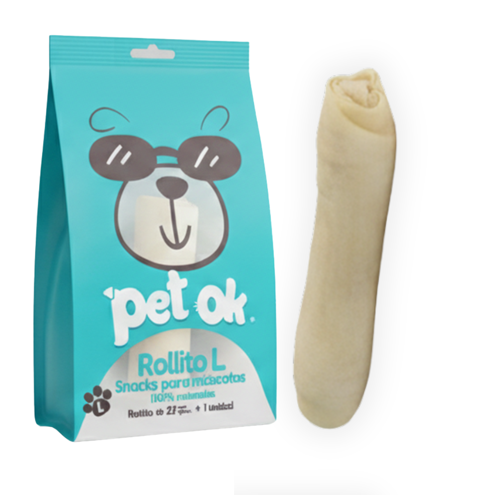 HUESO PET OK ROLLITO BLANCO 27 CM X 1 UNIDAD