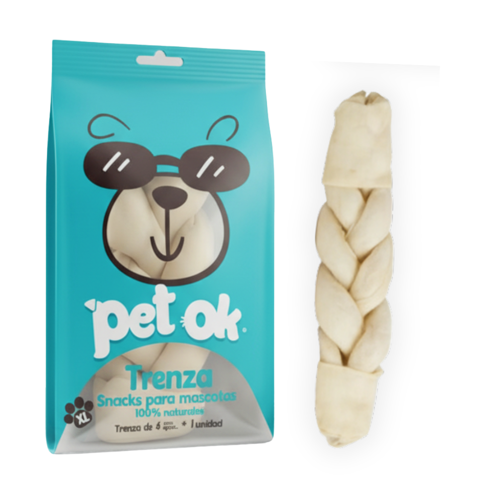 HUESO PET OK TRENZA BLANCO 31CM X 1 UNIDAD
