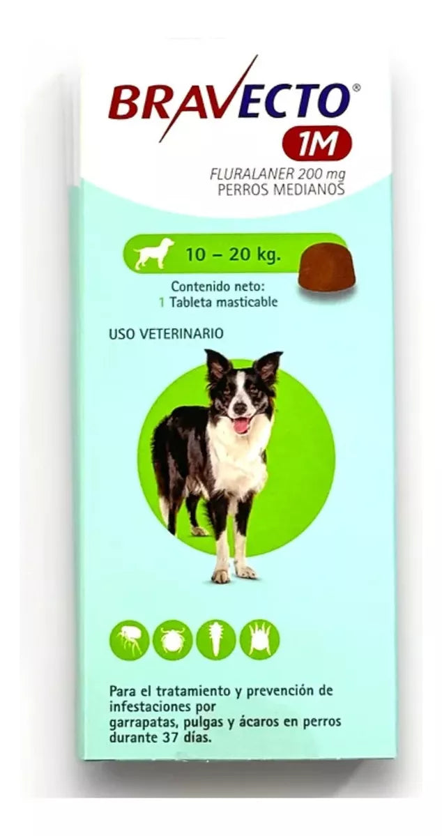 BRAVECTO PERRO 10-20KG MENSUAL X1