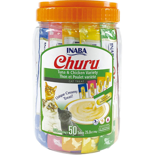 CHURU GATO VARIEDADES ATUN POLLO 50P FRASCO 700GR