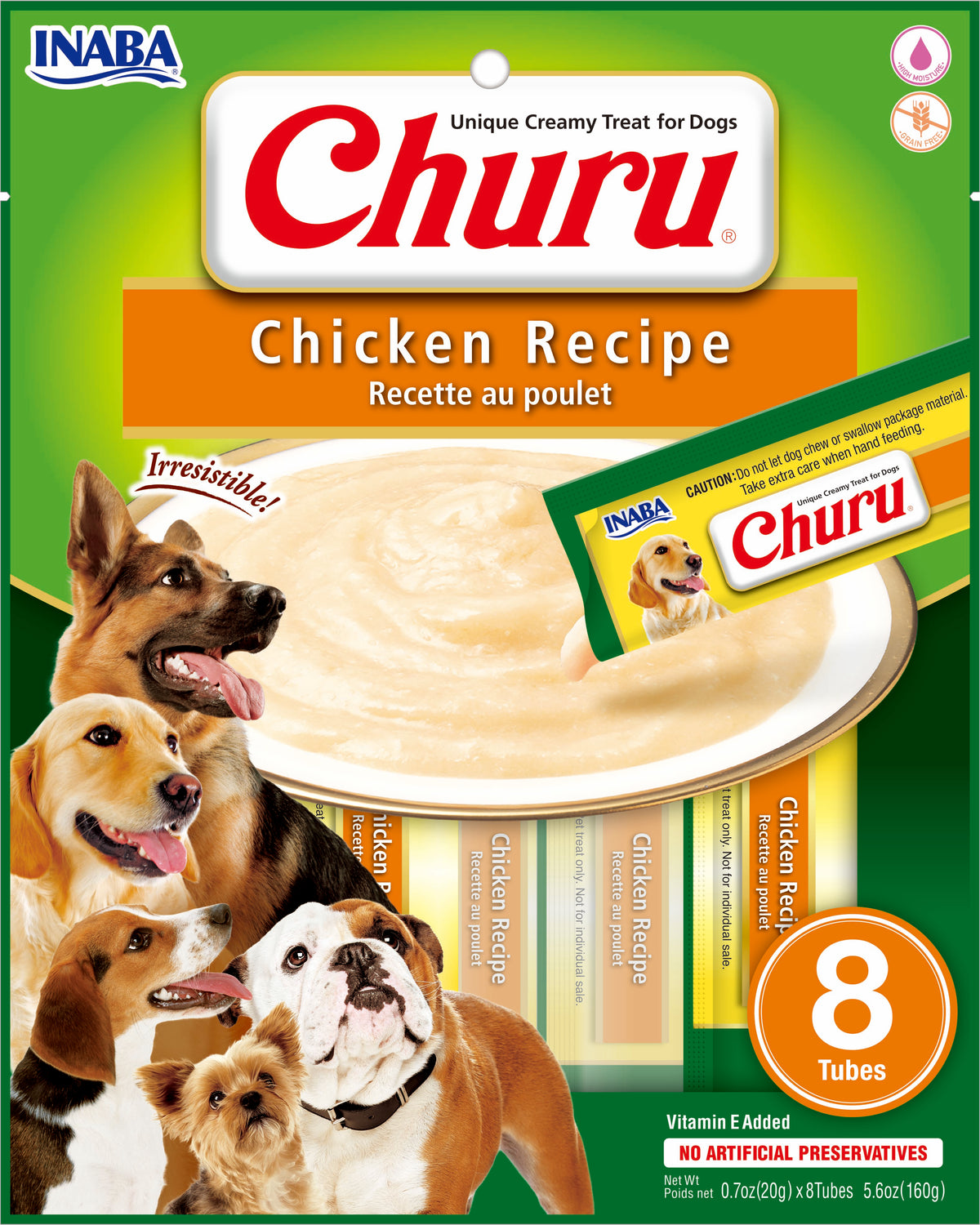 CHURU SOBRE PARA PERRO SABOR POLLO 8U 160GR