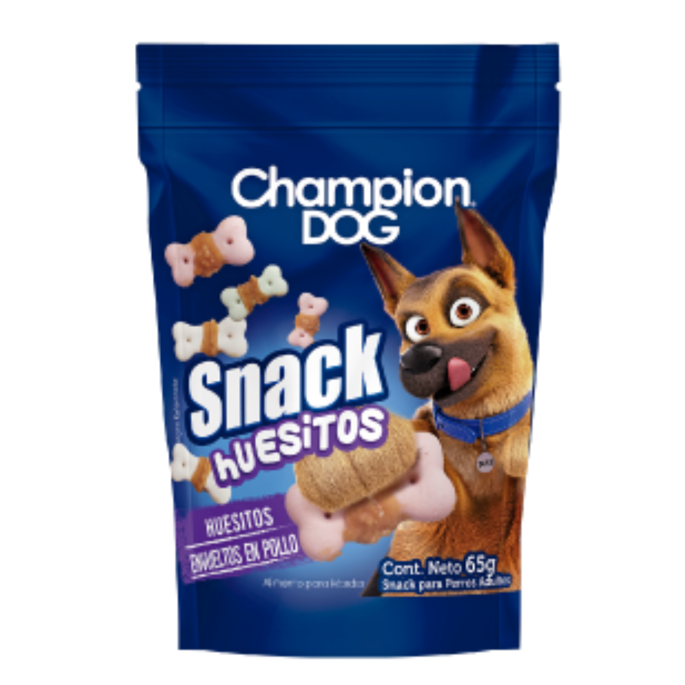 SNACK CHAMPION DOG HUESITOS X65GR