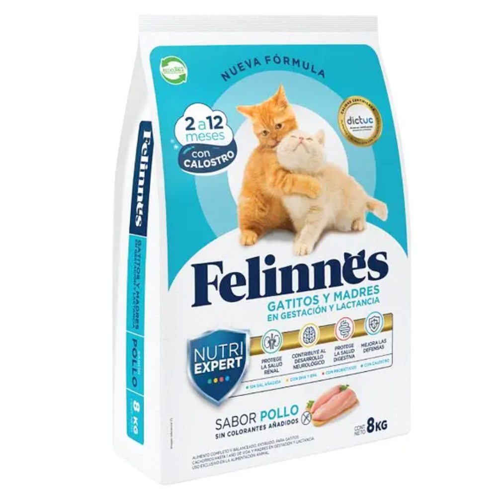 FELINNES GATITOS Y MADRES POLLO 8KG