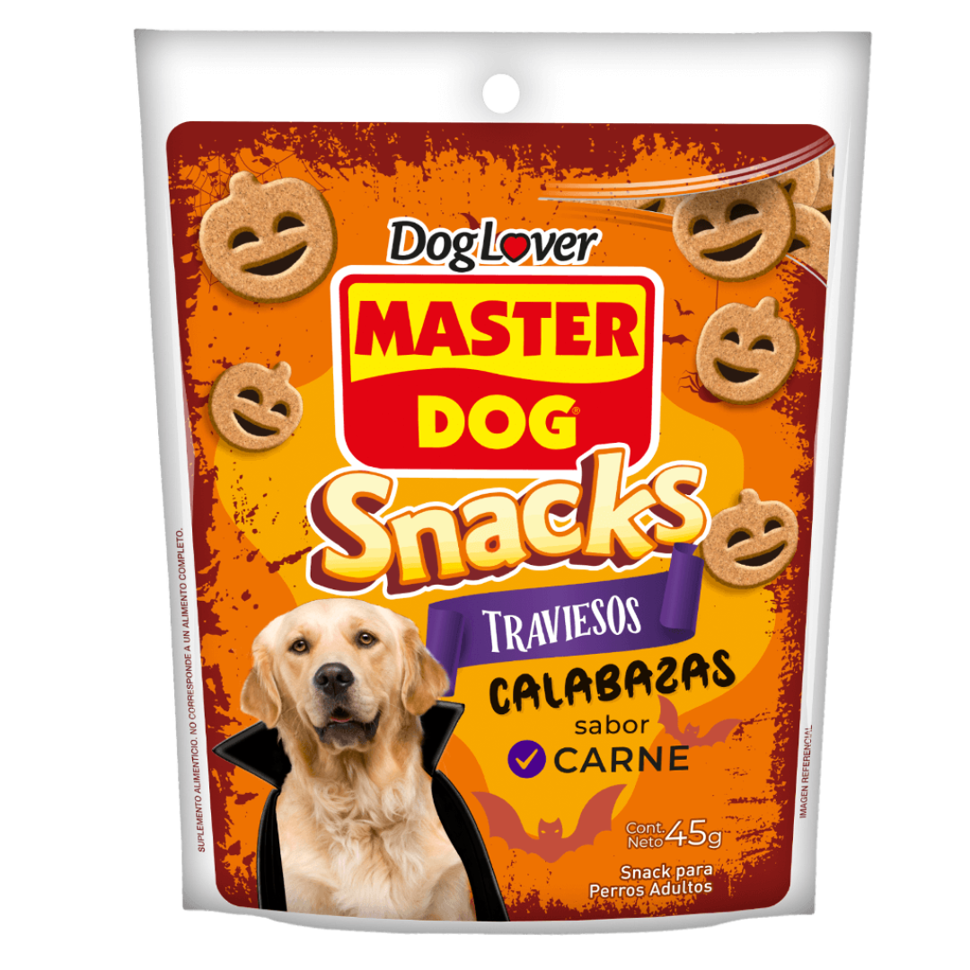 MASTERDOG SNACK HALLOWEEN CALABAZA SABOR CARNE 45GR
