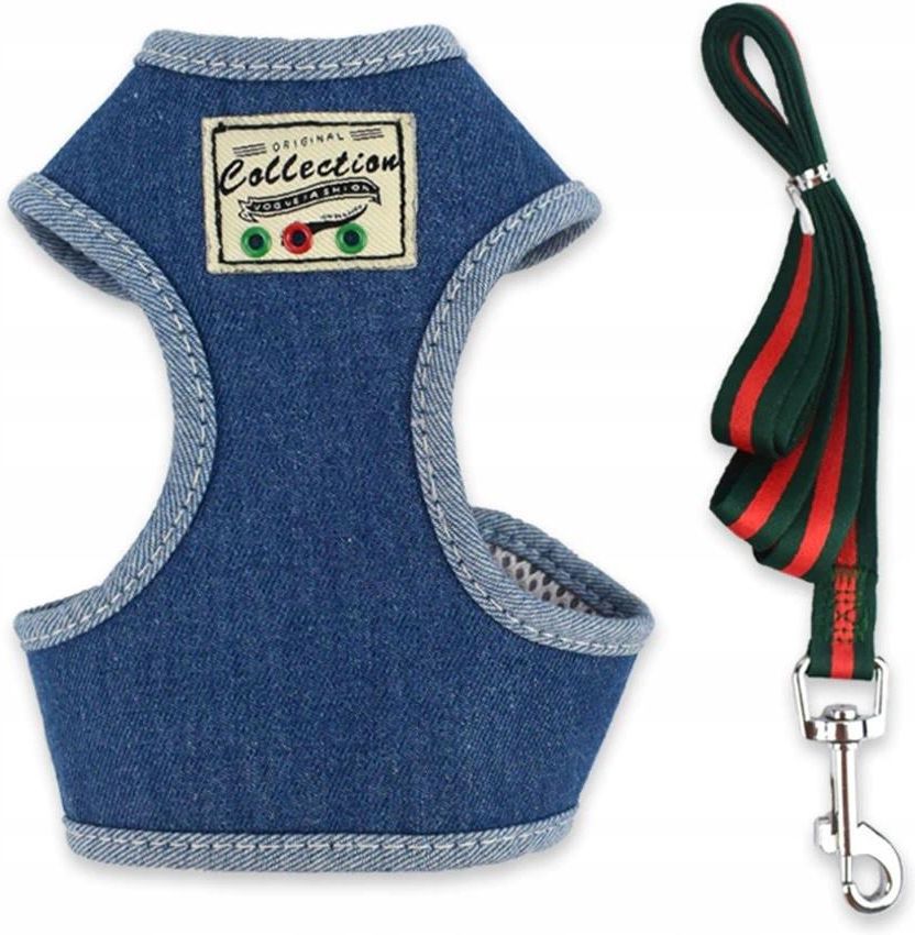 PECHERA CON TIRADOR TELA JEANS PARA MASCOTAS