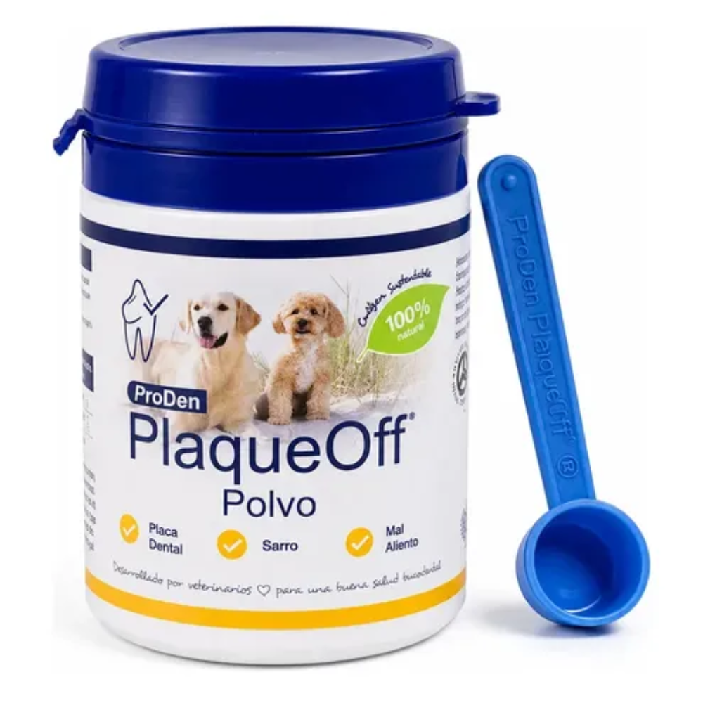PLAQUEOFF POLVO ANTISARRO Y MAL ALIENTO PARA PERROS 40 G