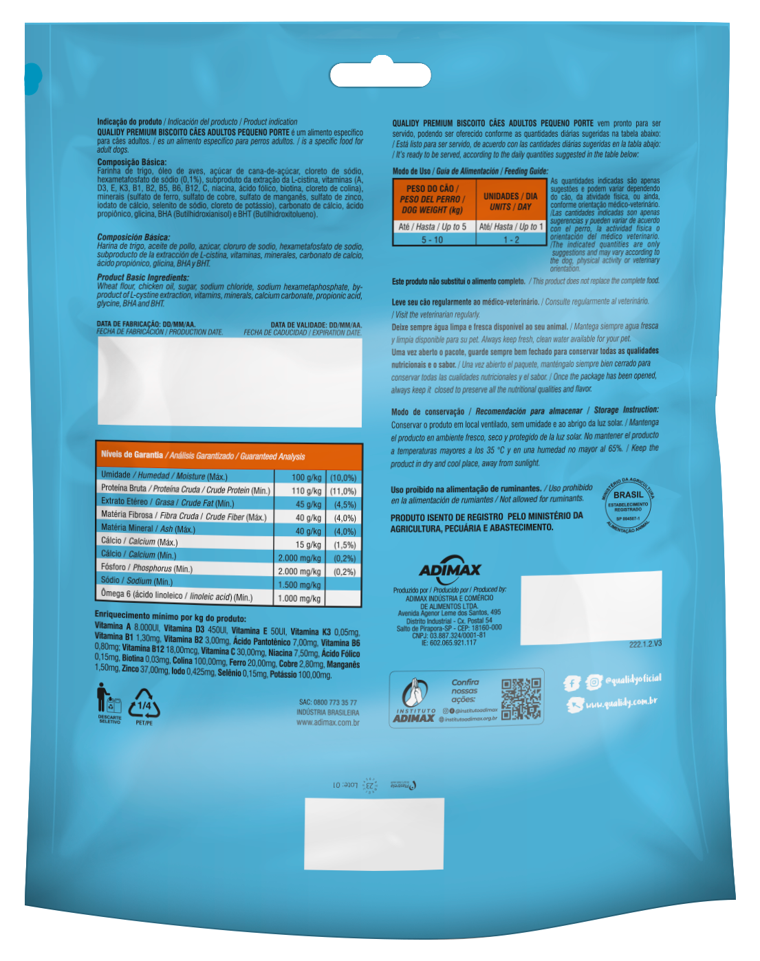 GALLETAS QUALIDY PERRO ADULTO R.PEQUEÑA 300GR