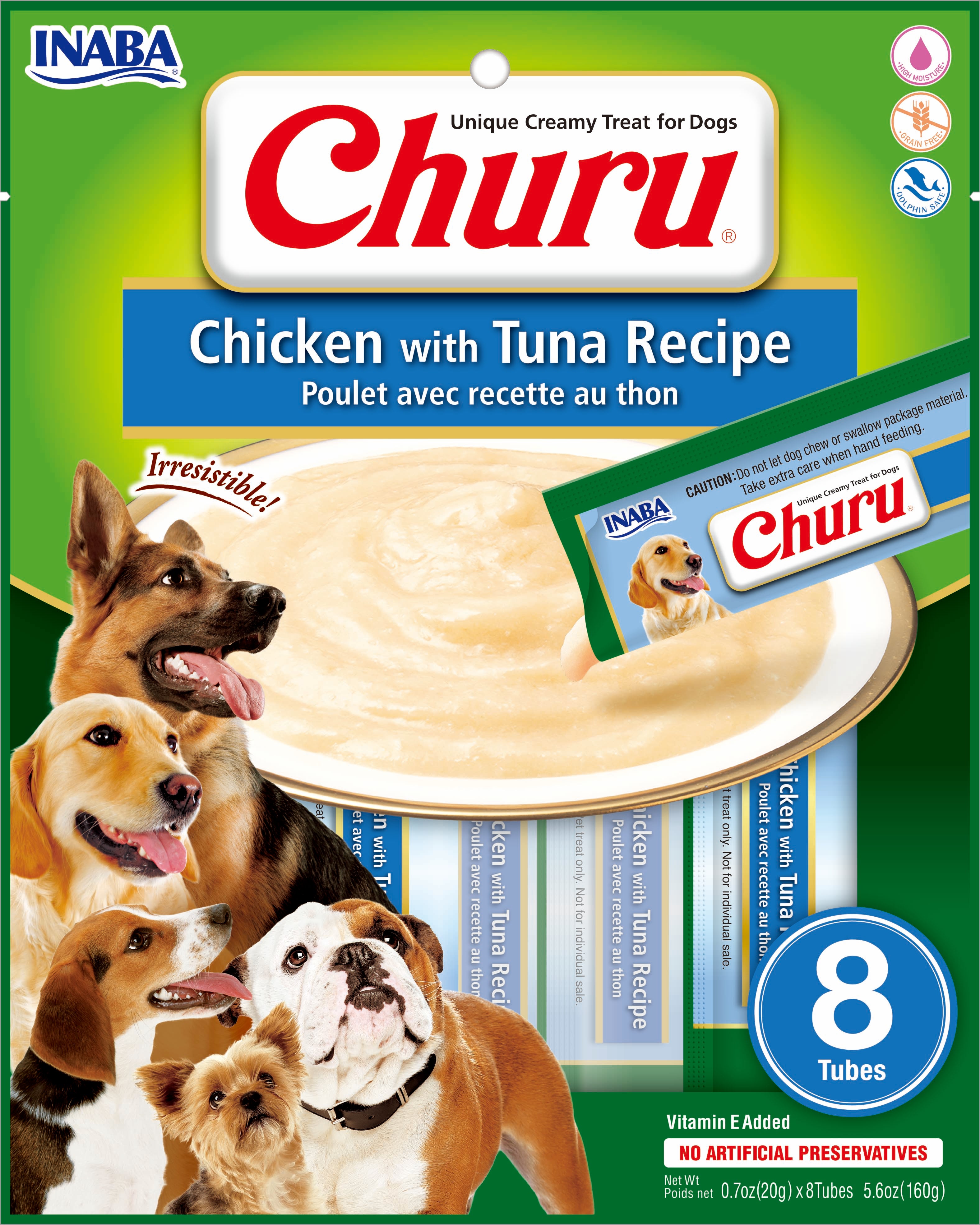 CHURU SOBRE DOG CHICKEN/TUNA 8P 160GRS