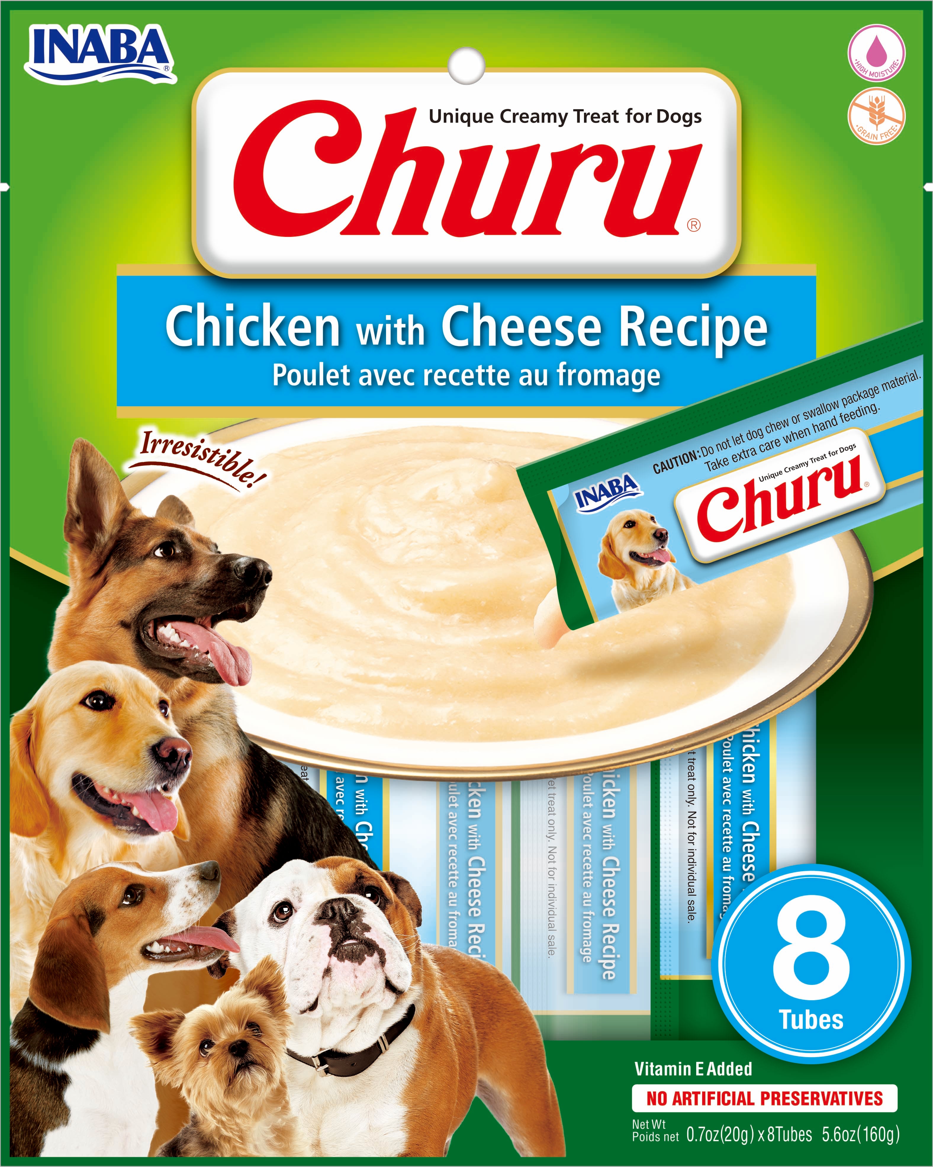 CHURU SOBRE DOG POLLO/CHEESE 8P 160GRS
