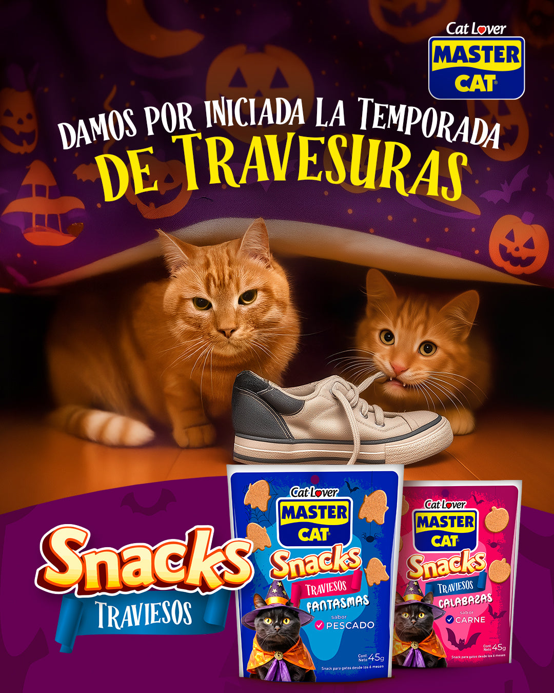 MASTERCAT SNACK HALLOWEEN FANTASMA SABOR PESCADO 45GRS