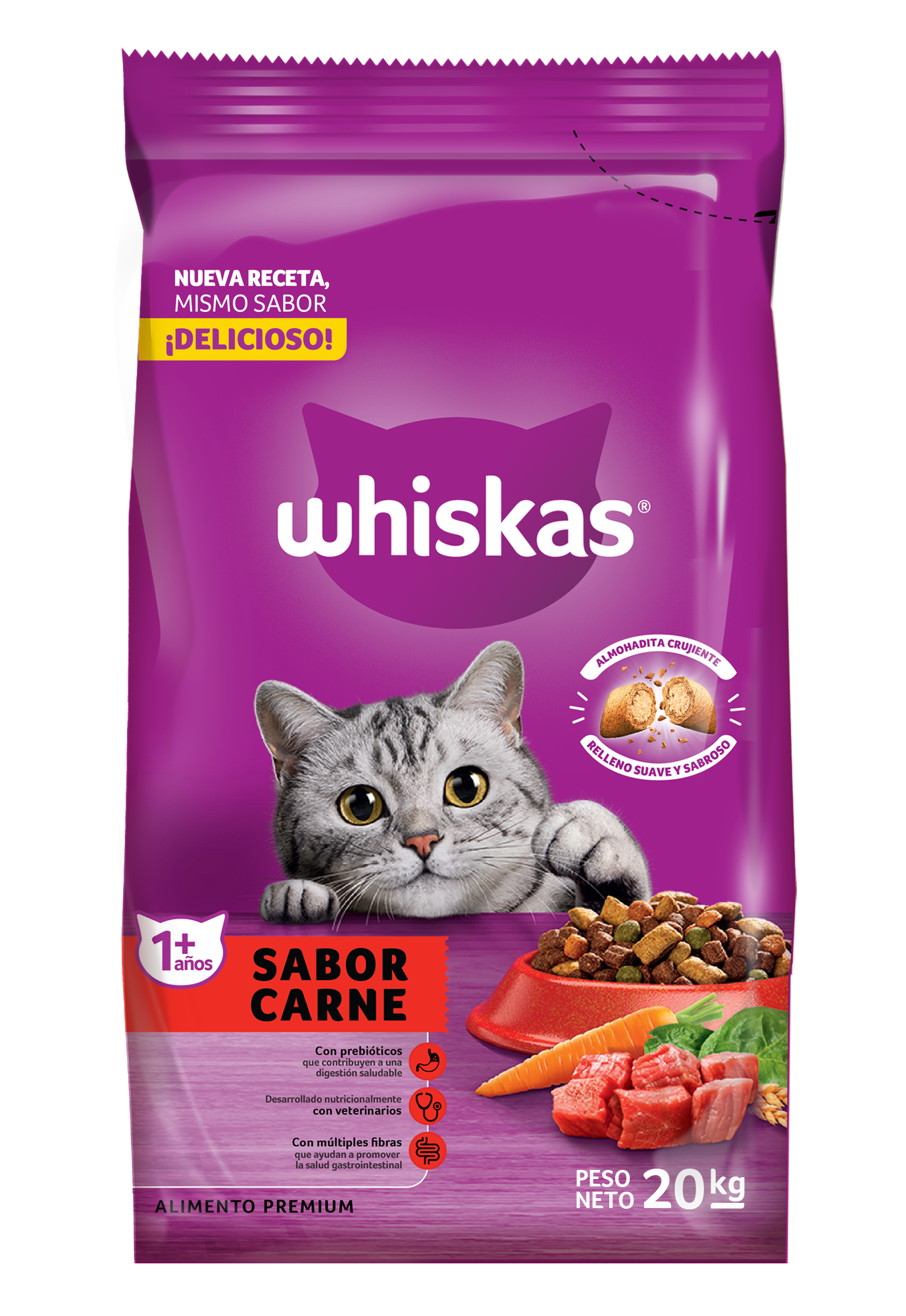 WHISKAS CARNE 20KG