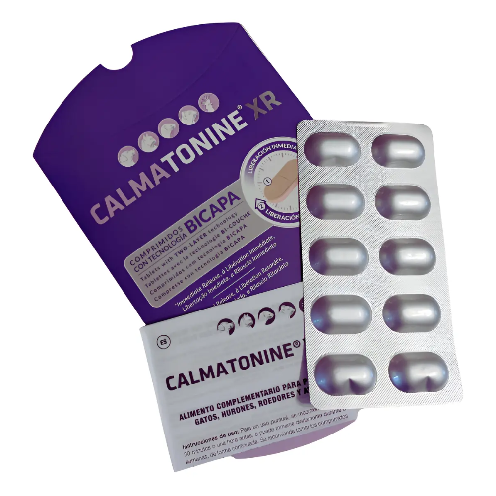 CALMATONINE XR CALMANTE NATURAL PARA PERROS Y GATOS X 10 COMPRIMIDOS