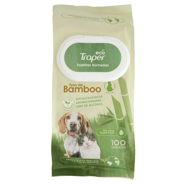 TOALLITA HUMEDAS BAMBOO TRAPER X100UNID.