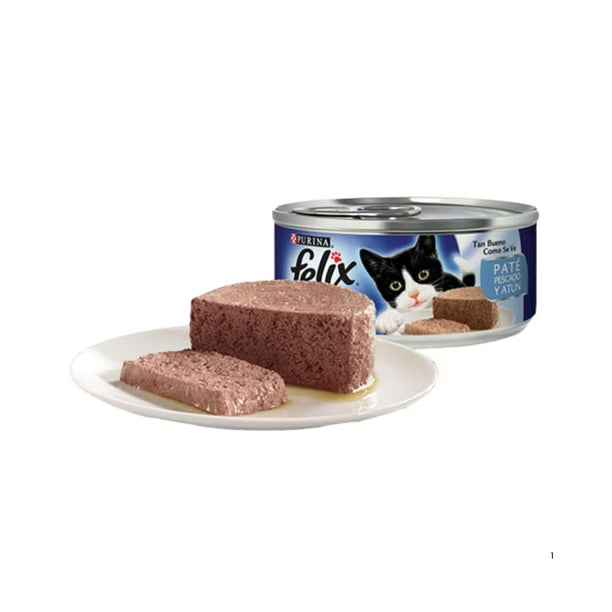FELIX ALIMENTO HÚMEDO GATO PATE SABOR PESCADO Y ATUN 156GR