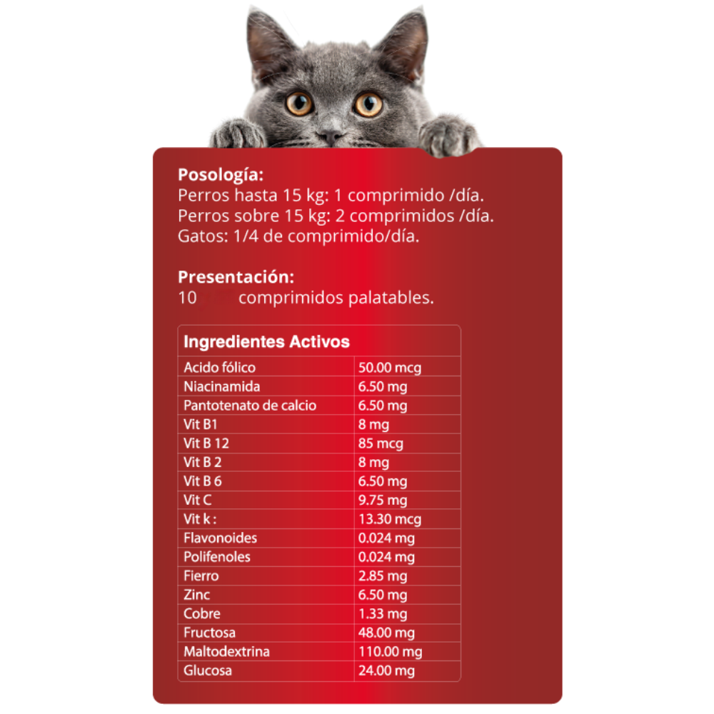 HEMOLIVET PARA PERROS Y GATOS X 10 COMPRIMIDOS