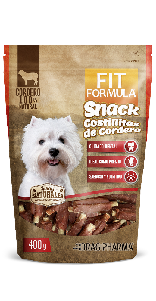 FIT FORMULA SNACK COSTILLITAS DE CORDERO PARA PERROS 400GR
