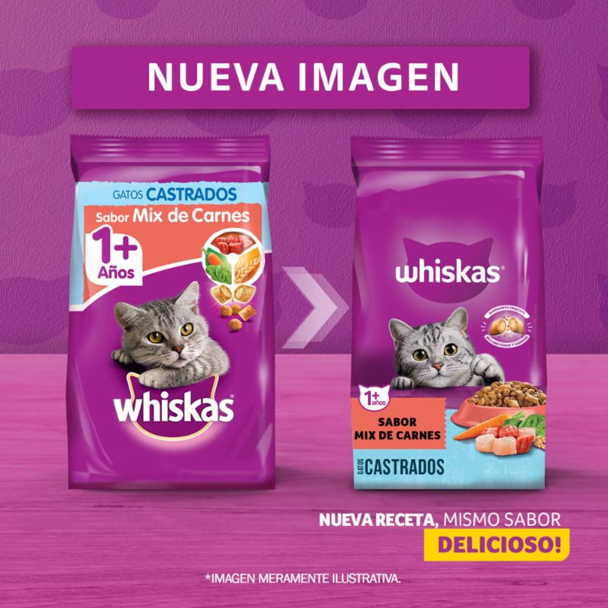 WHISKAS CASTRADOS MIX CARNE 10KG