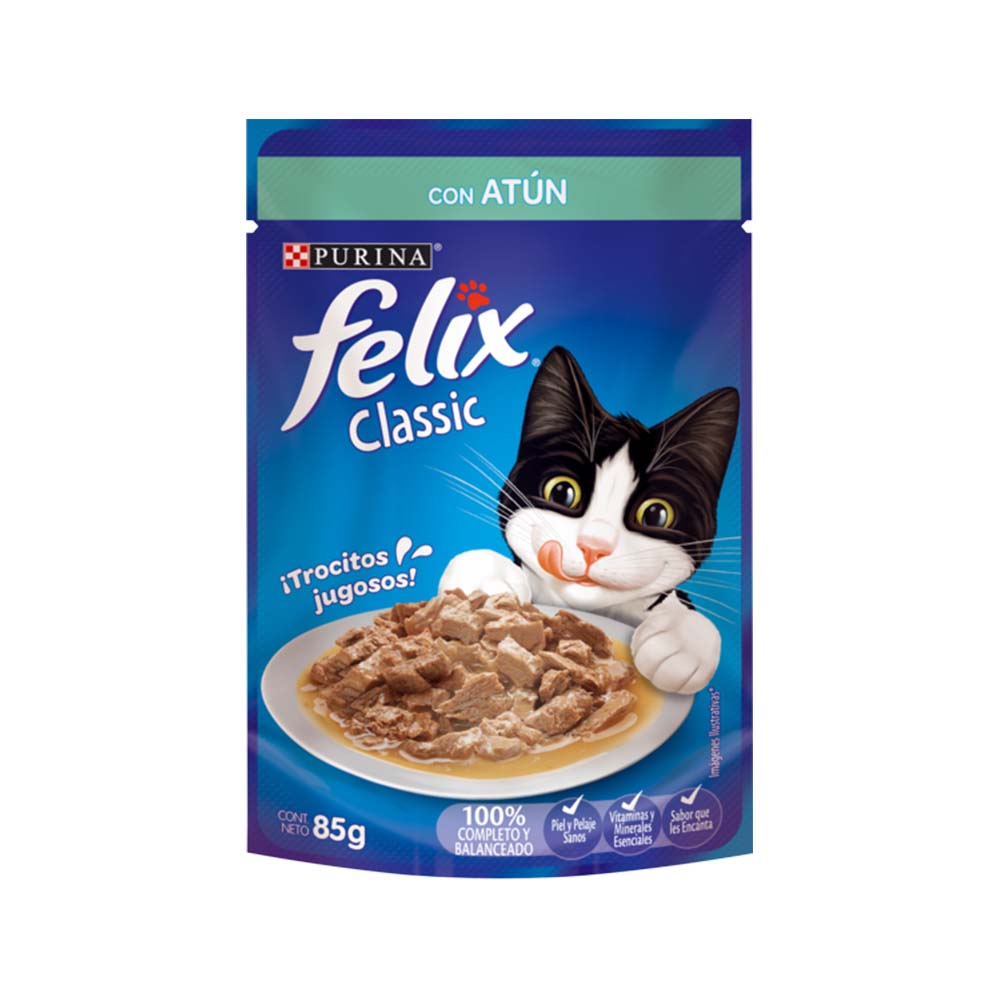 FELIX ALIMENTO HÚMEDO GATOS SABOR ATUN EN SALSA 85GR