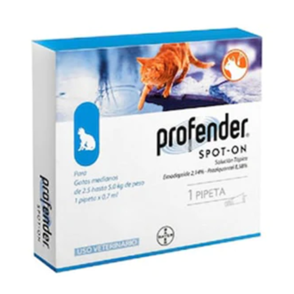 PROFENDER PIPETA GATO MEDIANO 2.5KG HASTA 5 KG