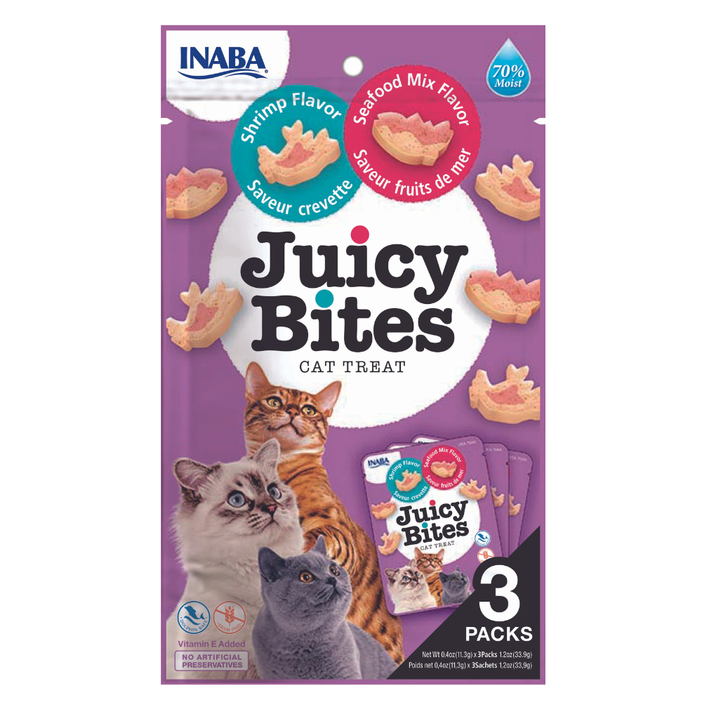 JUICY BITES SOBRE GATO SHRIMP/SEAFOOD MIX 34GR