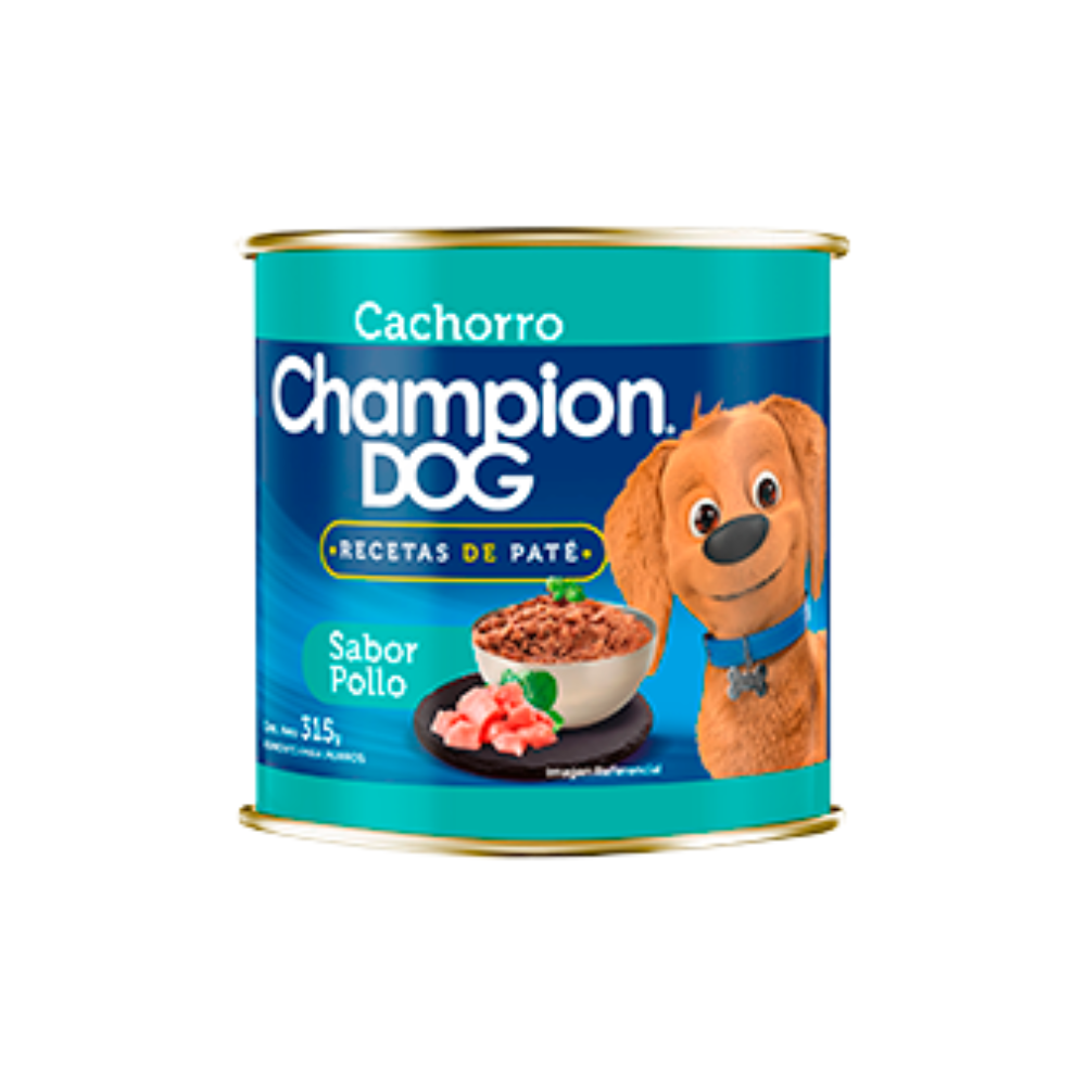 LATA CHAMPION DOG CACHORRO POLLO 315GR