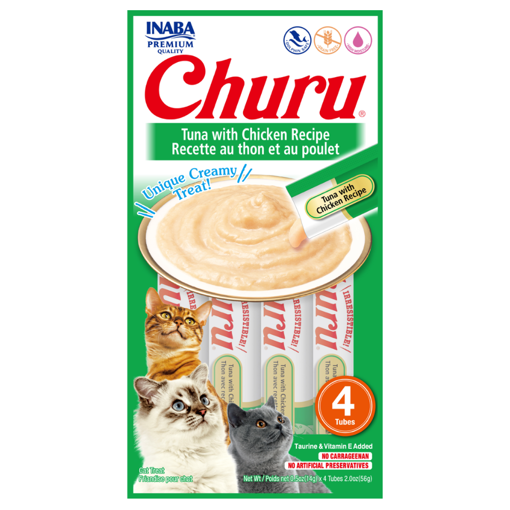 CHURU SOBRE GATO TUNA/CHICKEN 56GR