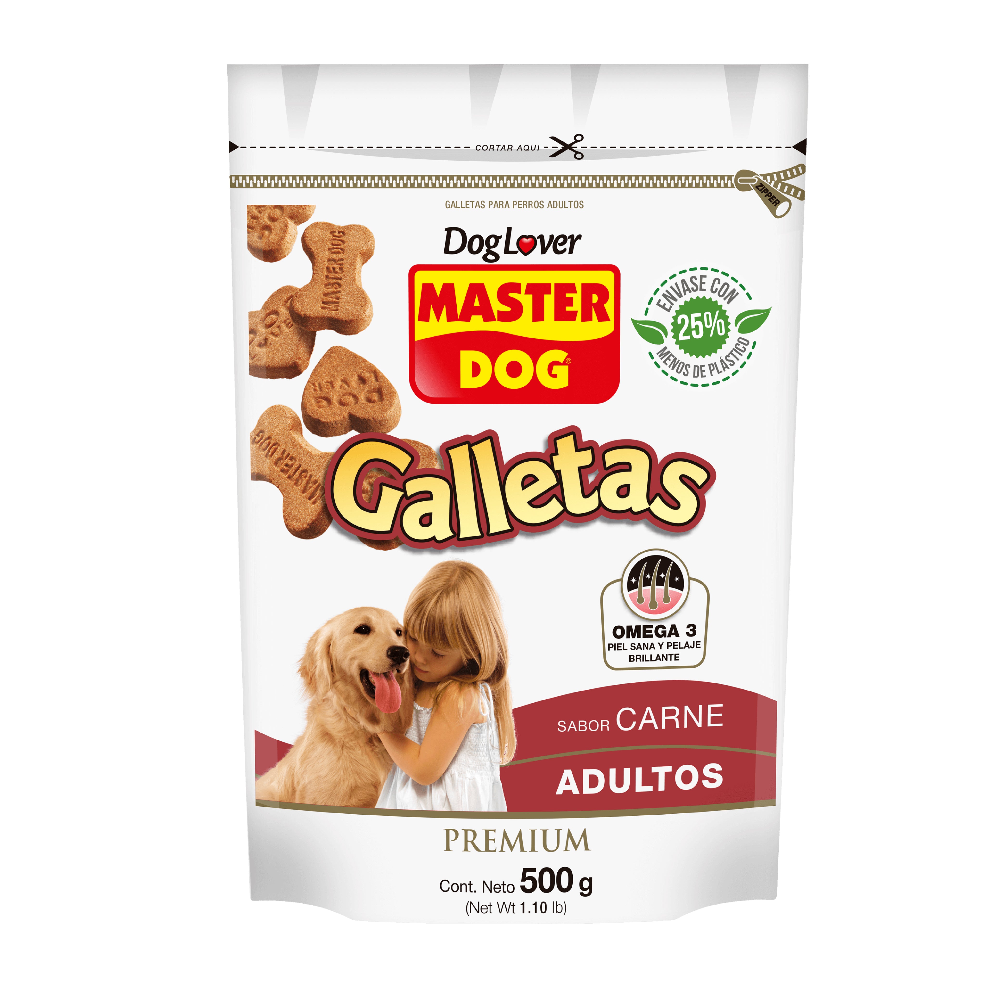 GALLETAS MASTERDOG ADULTO CARNE 500GR