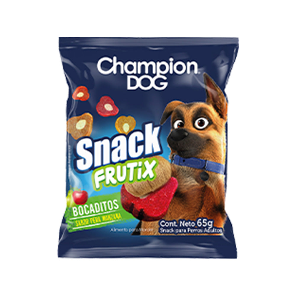 SNACK CHAMPION DOG FRUTIX MANZ/PERA 65GR