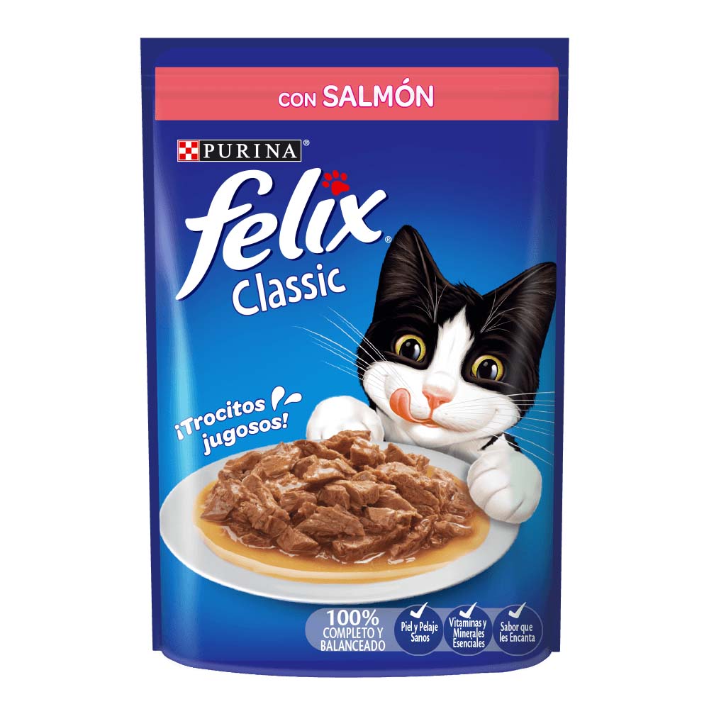 FELIX ALIMENTO HÚMEDO GATOS SABOR SALMON SALSA 85GR