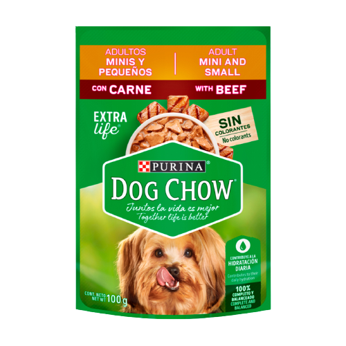 DOG CHOW SOBRE MINIS PEQUEÑOS CARNE 100GR