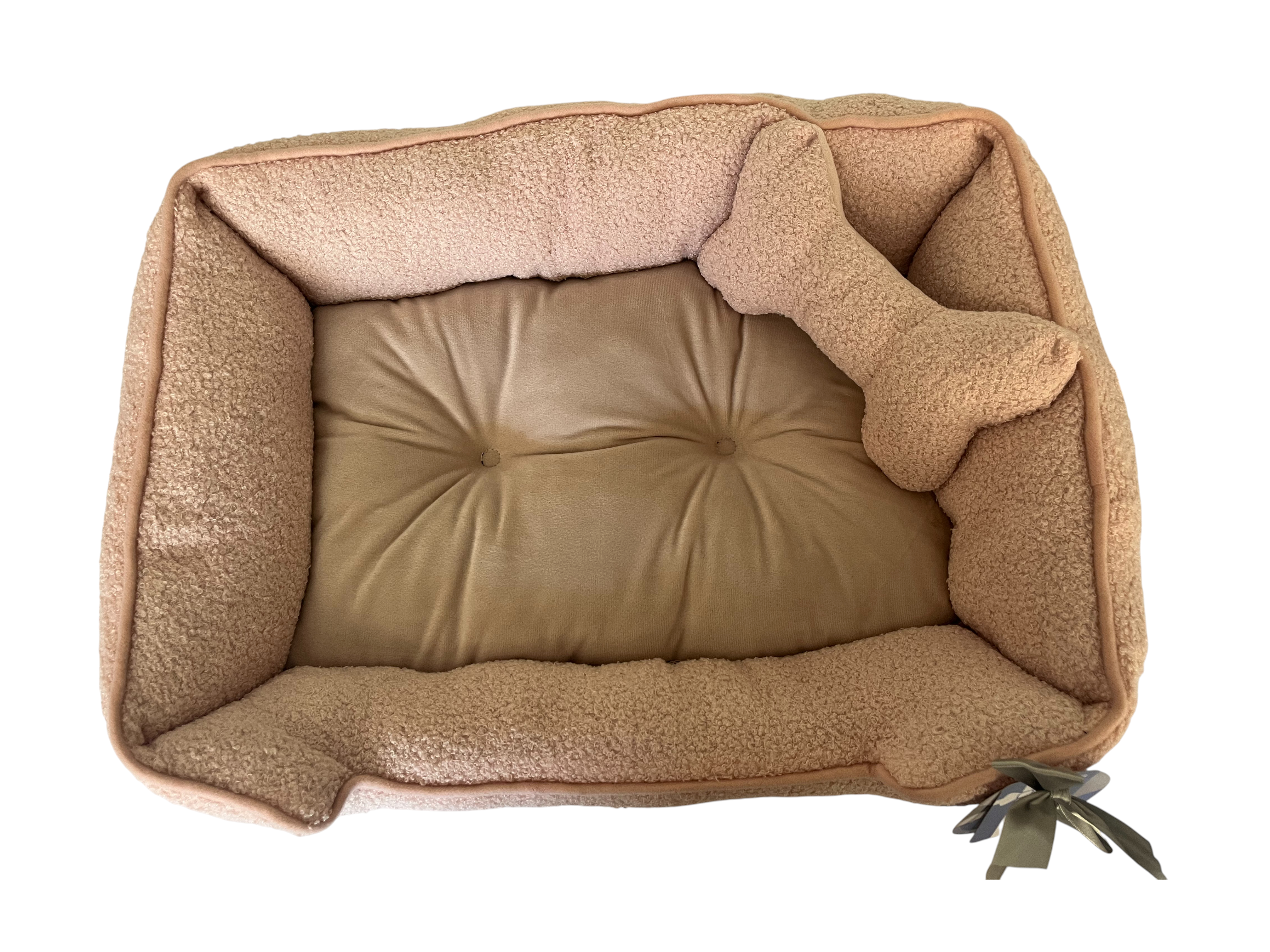 KIT CAMA RECTANGULAR+ COJIN ROSADO 56X40X15CM