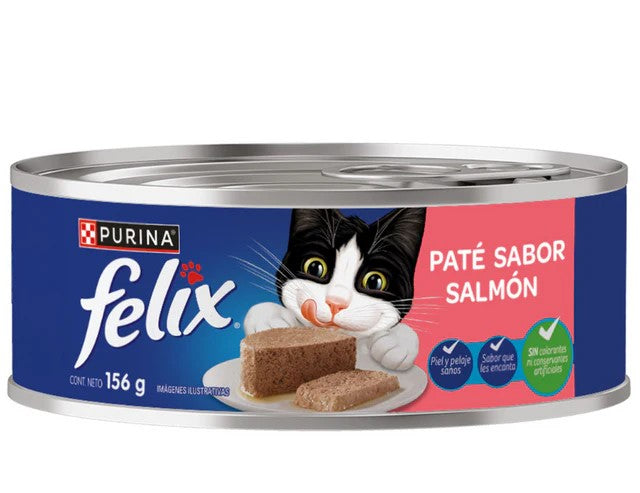 FELIX ALIMENTO HÚMEDO GATO PATE SABOR SALMON 156GR