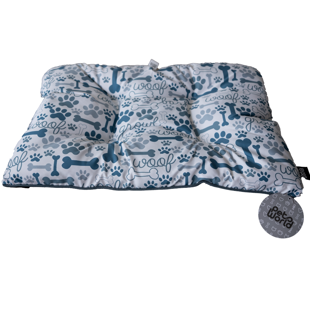 CAMA COJÍN MASCOTA RECTANGULAR DISEÑO PATITAS  63,5X48CM