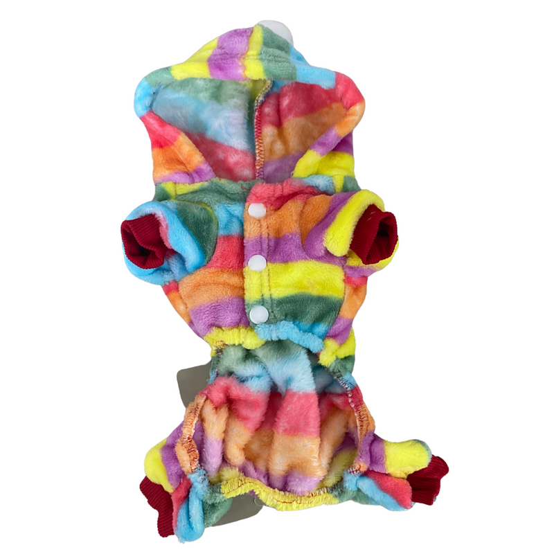 CAPUCHA DE POLAR PARA MASCOTA ARCOIRIS